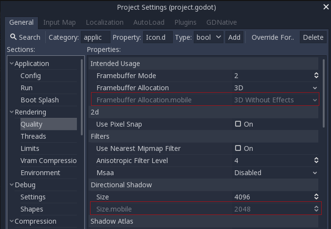 Predefined mobile feature tags