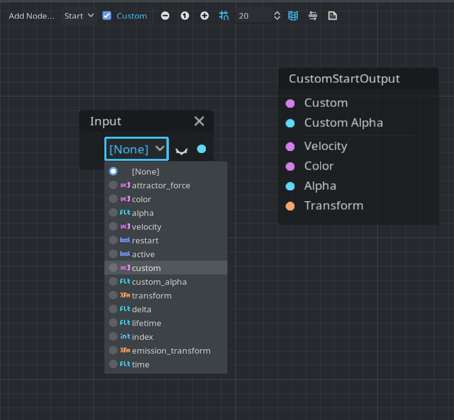 Custom mode for Start output