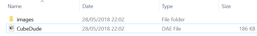 CubeDude DAE in the filesystem