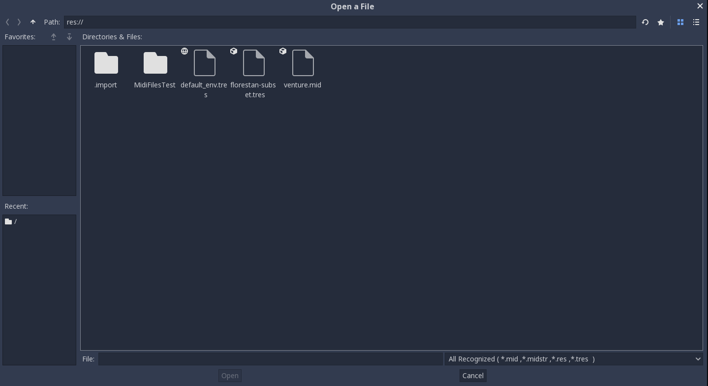 Loading a MIDI file