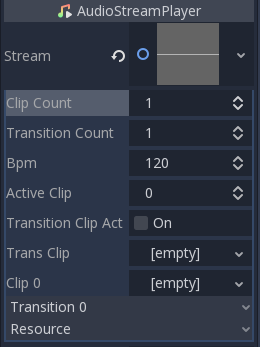 Empty AudioStreamTransitioner