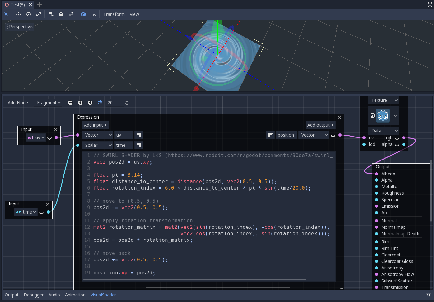 Swirl shader example by LKS