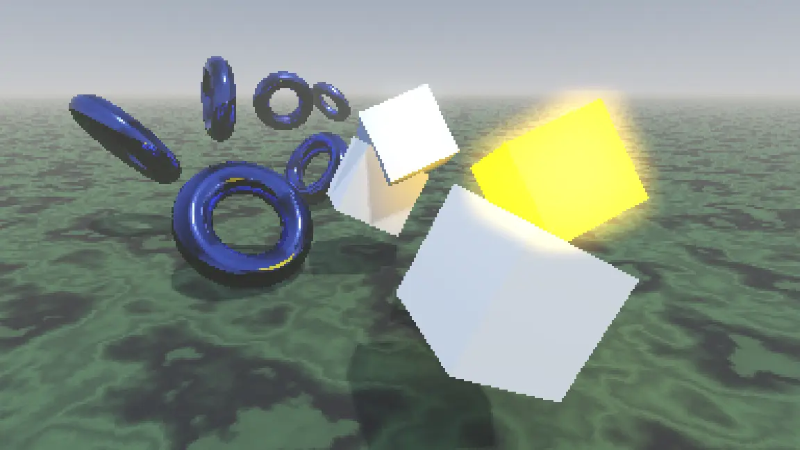 A sample scene with nearest-neighbor filtering, results are crisp