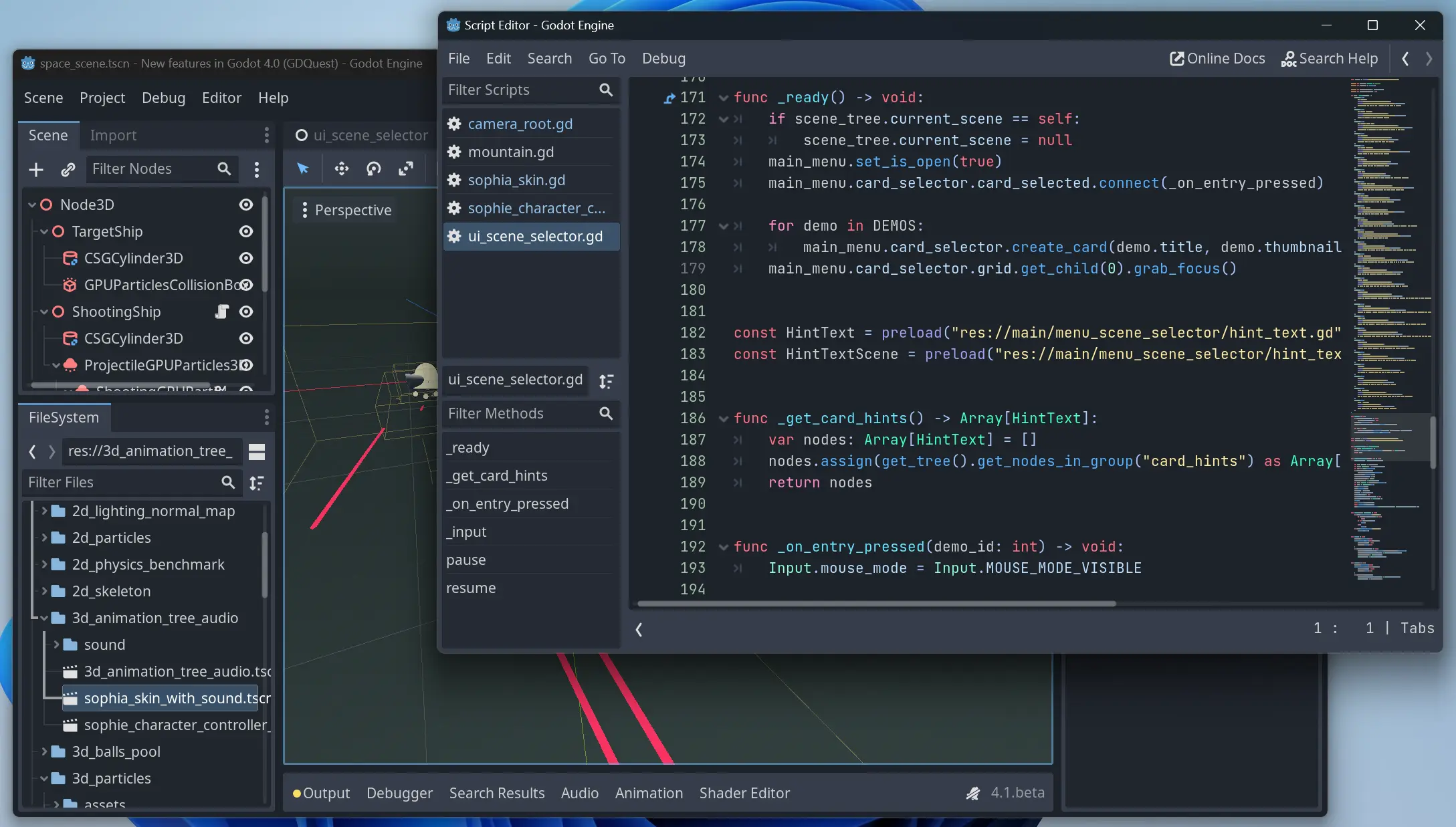 Detachable script editor in the Godot editor