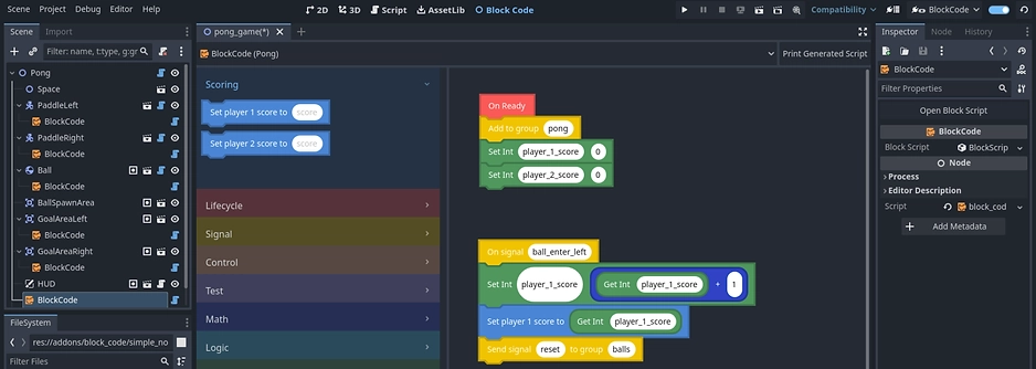 Screenshot of their block coding editor