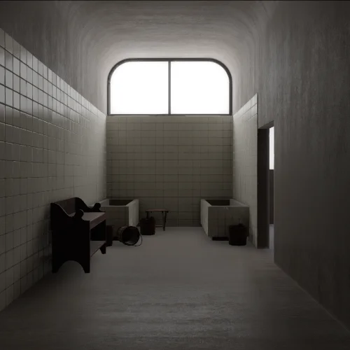 Bathroom scene on Mobile without specular occlusion from ambient light.